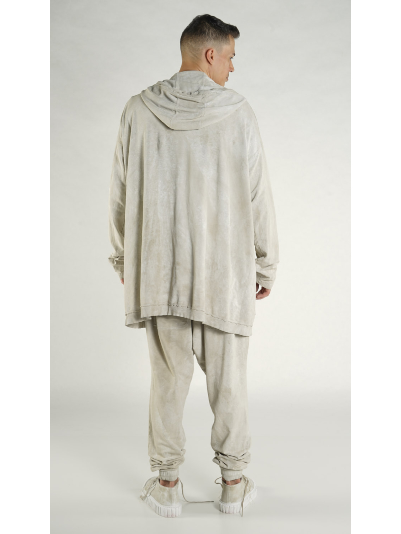 Rundholz - French Terry Mantel mit Kapuze - 1264281203