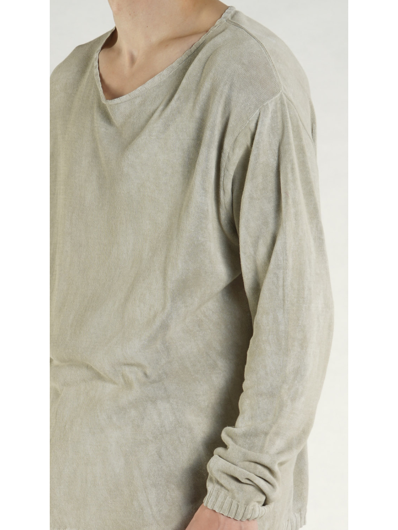 Rundholz - Gerader schmaler Baumwoll Strick Pullover - 1264690701