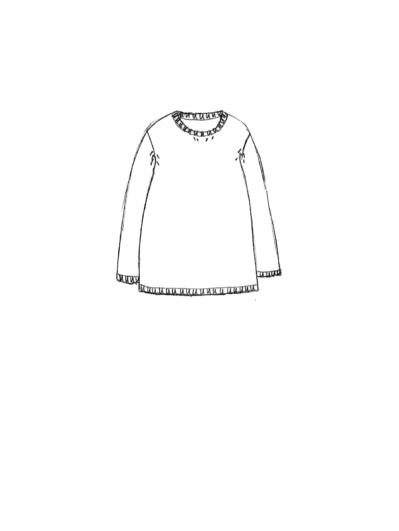 Rundholz - Gerader schmaler Baumwoll Strick Pullover - 1264690701
