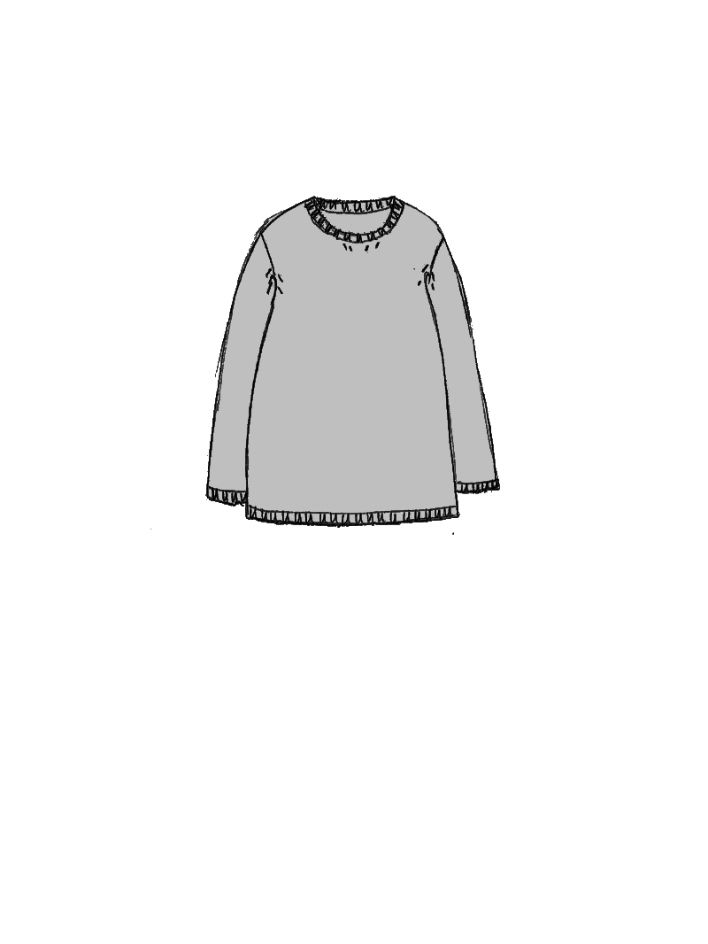Rundholz - Gerader schmaler Baumwoll Strick Pullover - 1264690711