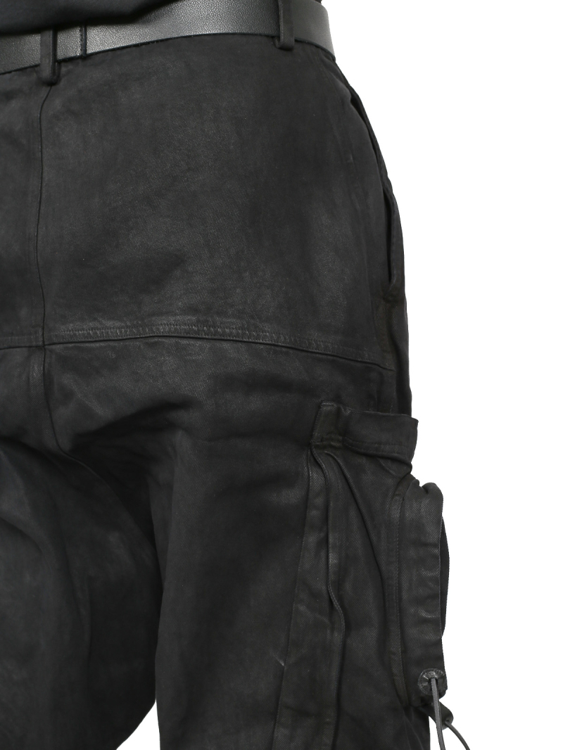 Rundholz DIP - Cargo Jeans Hose mit tiefem Schritt - Black Coated Jeans - 2242030102