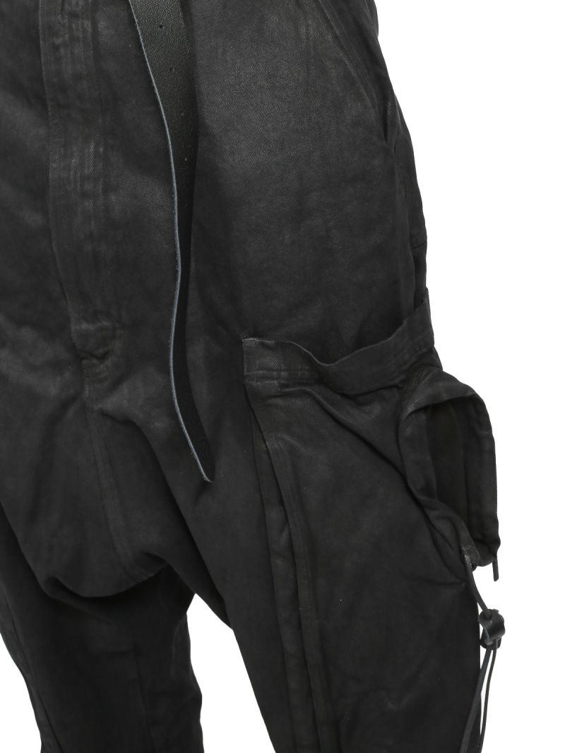 Rundholz DIP - Cargo Jeans Hose mit tiefem Schritt - Black Coated Jeans - 2242030102