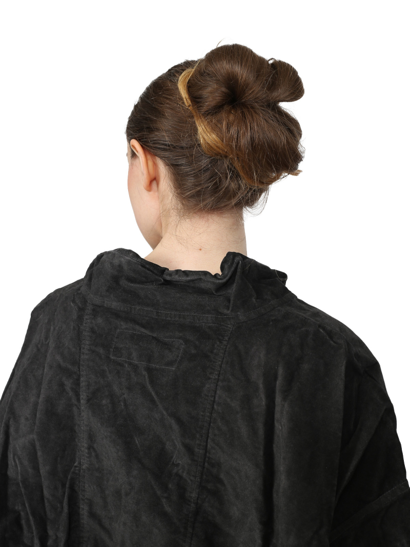 Rundholz DIP - ausgestelltes Samt-T-Shirt - Coal Cloud - 2242160601