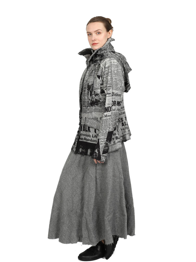 Rundholz DIP - taillierte Baumwoll-Jacke mit Zeitungsdruck - Moon Walk - 2242281106