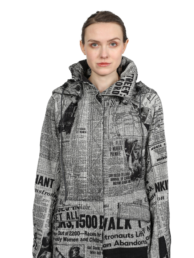 Rundholz DIP - taillierte Baumwoll-Jacke mit Zeitungsdruck - Moon Walk - 2242281106