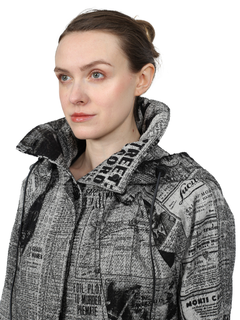 Rundholz DIP - taillierte Baumwoll-Jacke mit Zeitungsdruck - Moon Walk - 2242281106
