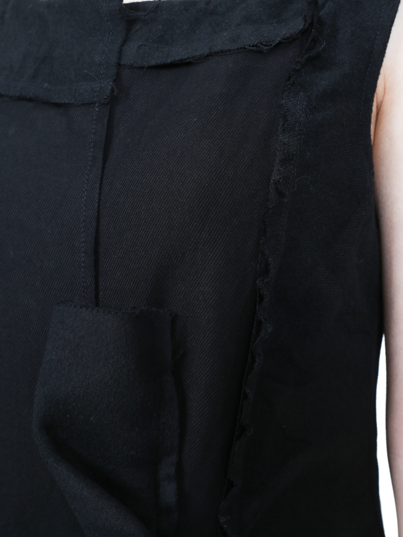 Rundholz — платье-баллон из льна и шерсти — черное — 2241110917