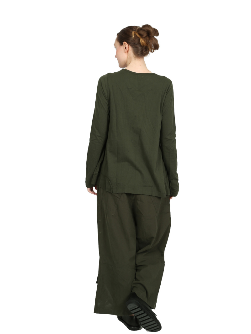 Rundholz Black Label - gerade weite Baumwoll-Hose - Jungle - 2243300101