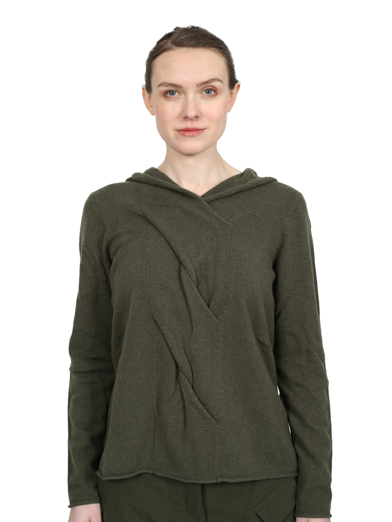 Rundholz Black Label - Woll-mix-Pullover mit Zopfelement - Jungle - 2243450715