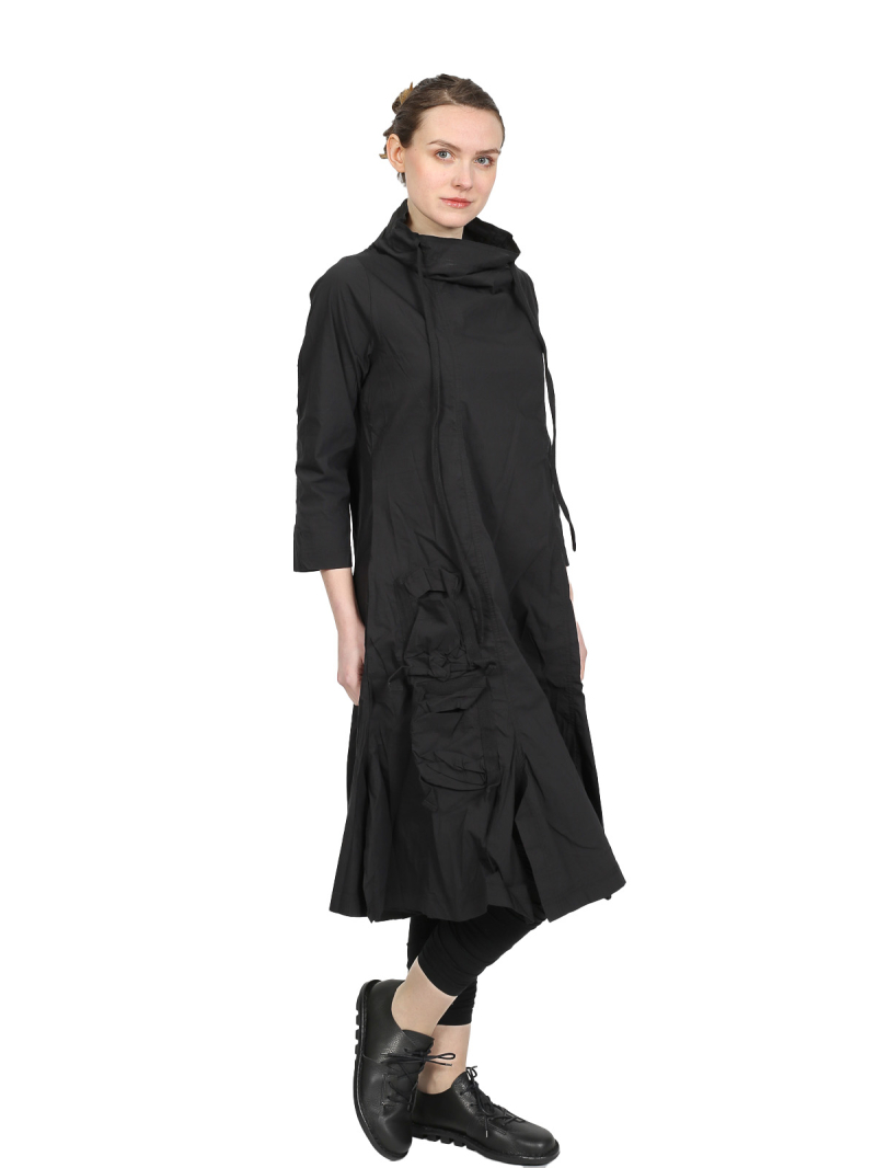 Rundholz Black Label - a-förmige Baumwoll-Stretch-Tunika - Black - 2243631909