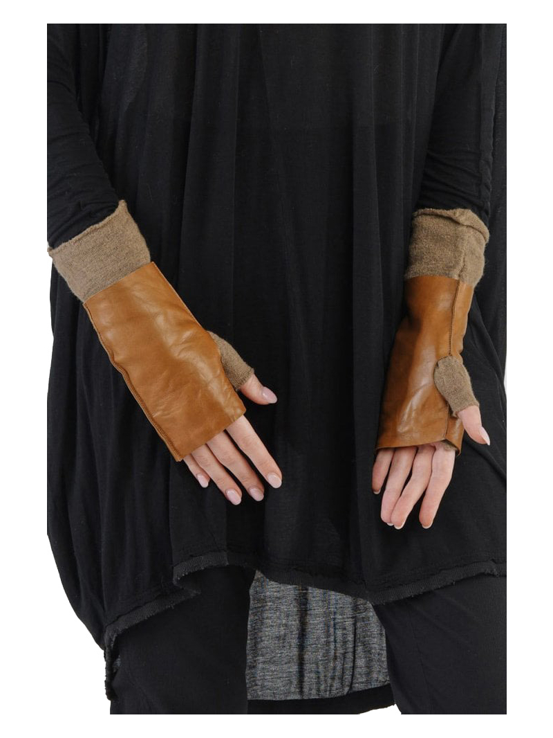 Rundholz - Перчатки из кожи и кашемира 2 шт. черные - 2241802003
