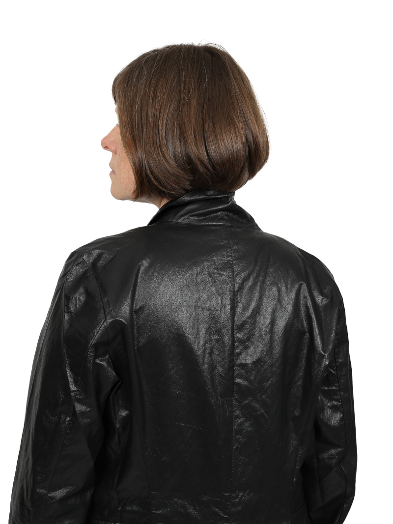 Pal Offner - Mantel - Draped Coat_Coated Viscose - Black - 2501-090301-470002