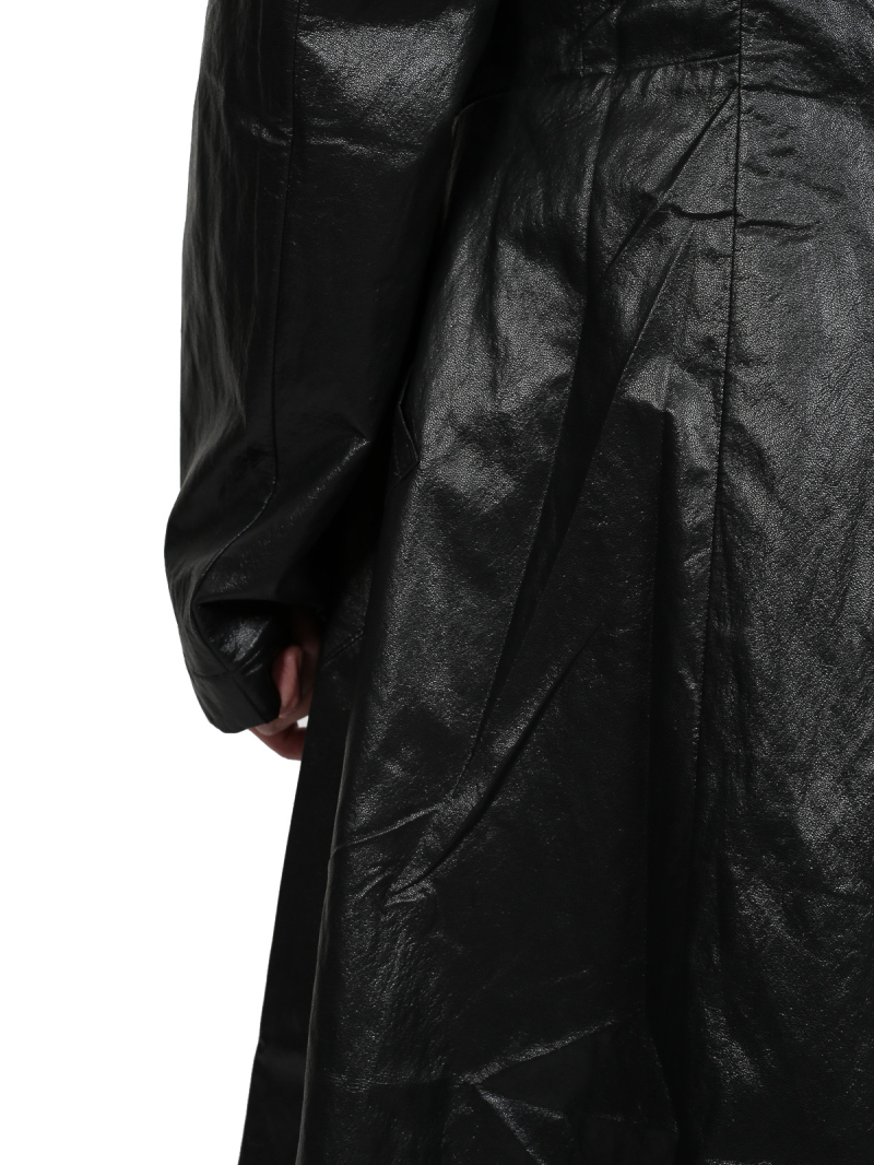 Pal Offner - Mantel - Draped Coat_Coated Viscose - Black - 2501-090301-470002