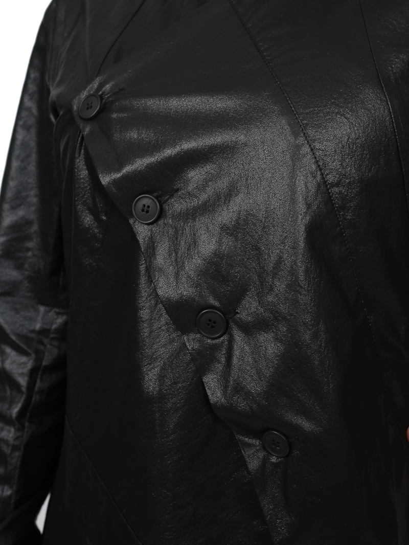 Pal Offner - Mantel - Draped Coat_Coated Viscose - Black - 2501-090301-470002