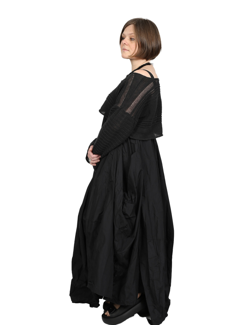 Pal Offner - Pullover - Disarranged Cropped Pullover_Linen Cotton - Black - 2501-040202-320015