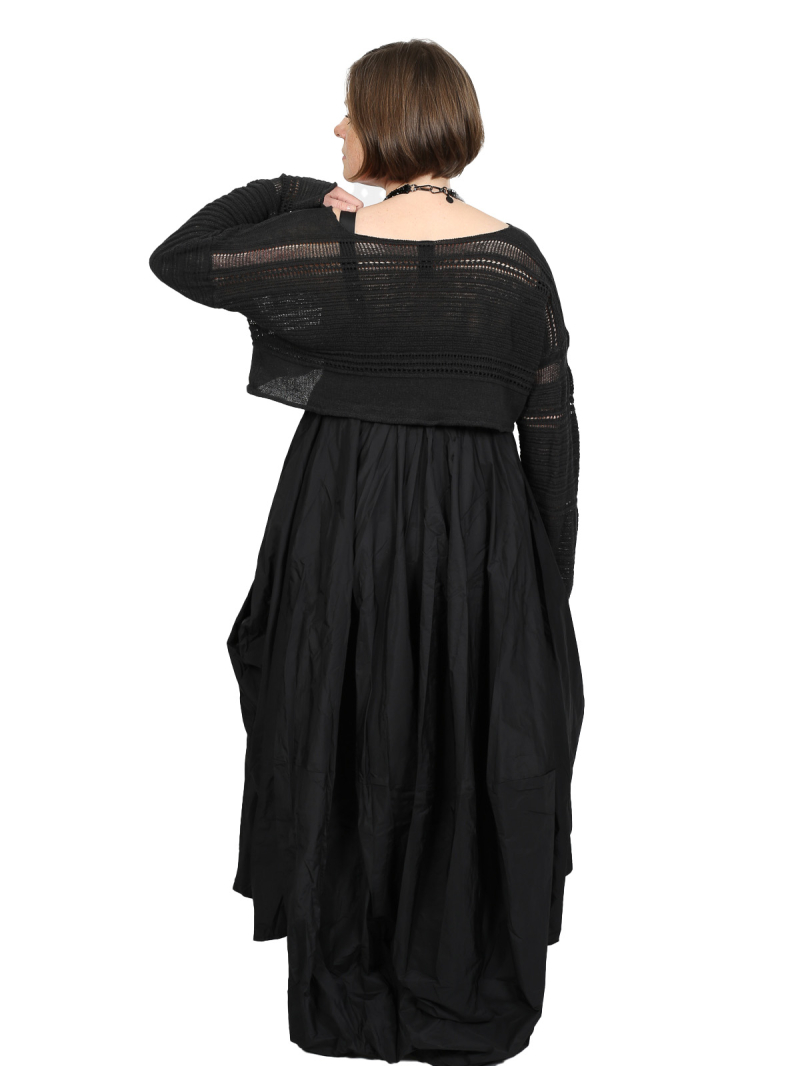 Pal Offner - Pullover - Disarranged Cropped Pullover_Linen Cotton - Black - 2501-040202-320015