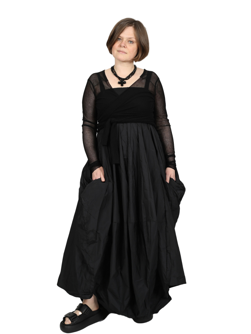 Pal Offner - Longsleeve - Sheer Wrap Longsleeve_Organic Cotton Mesh - Black - 2501-030102-330001