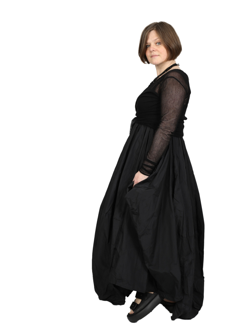 Pal Offner - Longsleeve - Sheer Wrap Longsleeve_Organic Cotton Mesh - Black - 2501-030102-330001