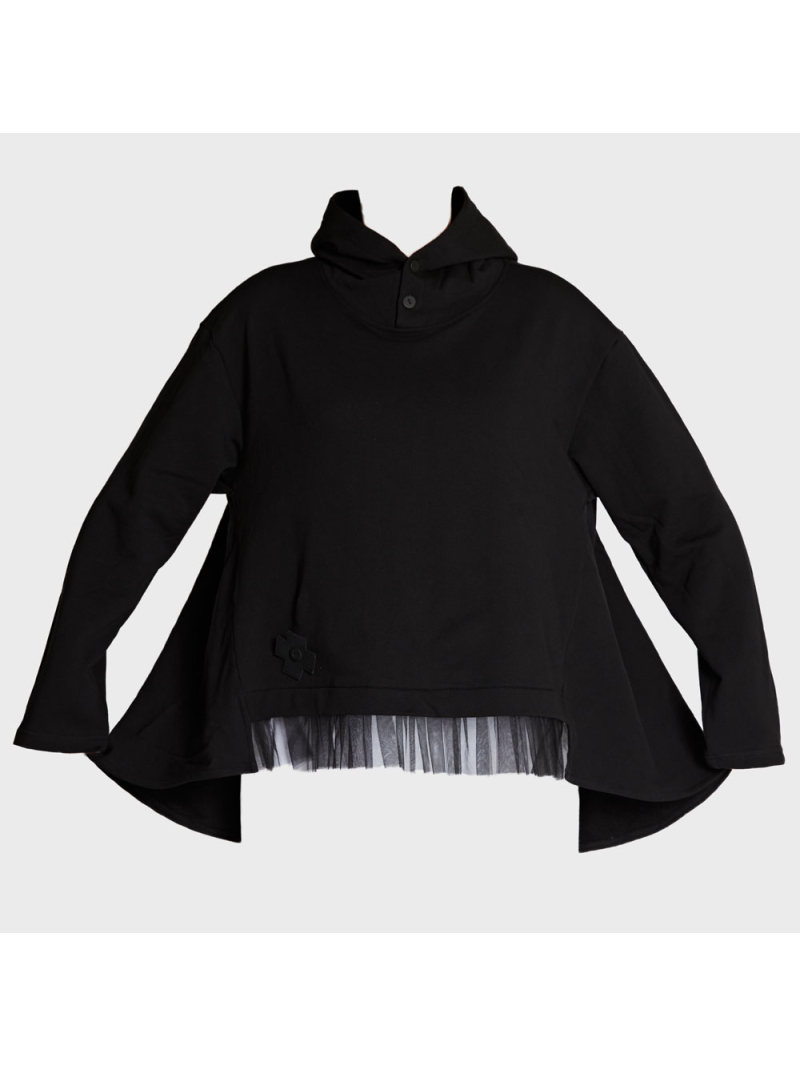 Pluslavie (Plü) - Oversized Hoodie mit Tüll-Saum - 2128