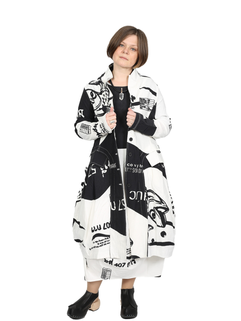 Rundholz Black Label - coat - black print - 1253441219