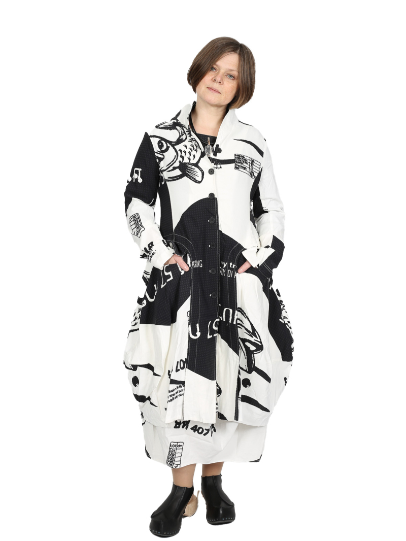 Rundholz Black Label - coat - black print - 1253441219