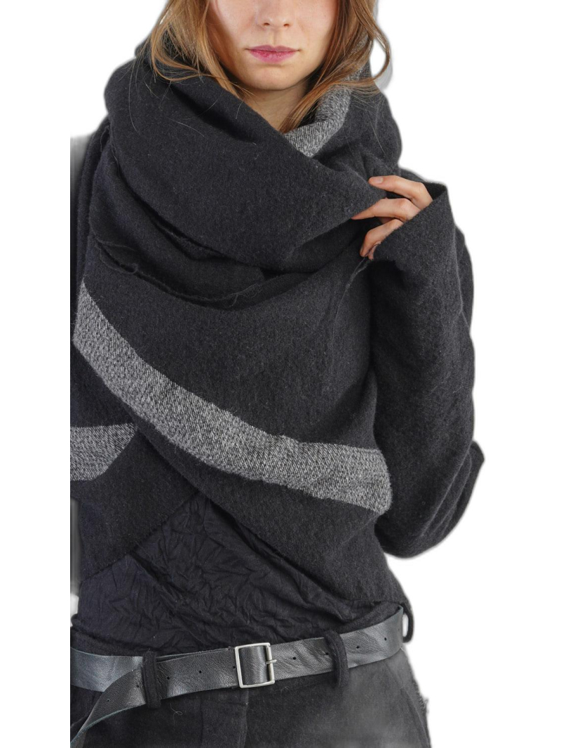 Rundholz - Kurze woll-jacke mit schal in wickeloptik - 2241201109