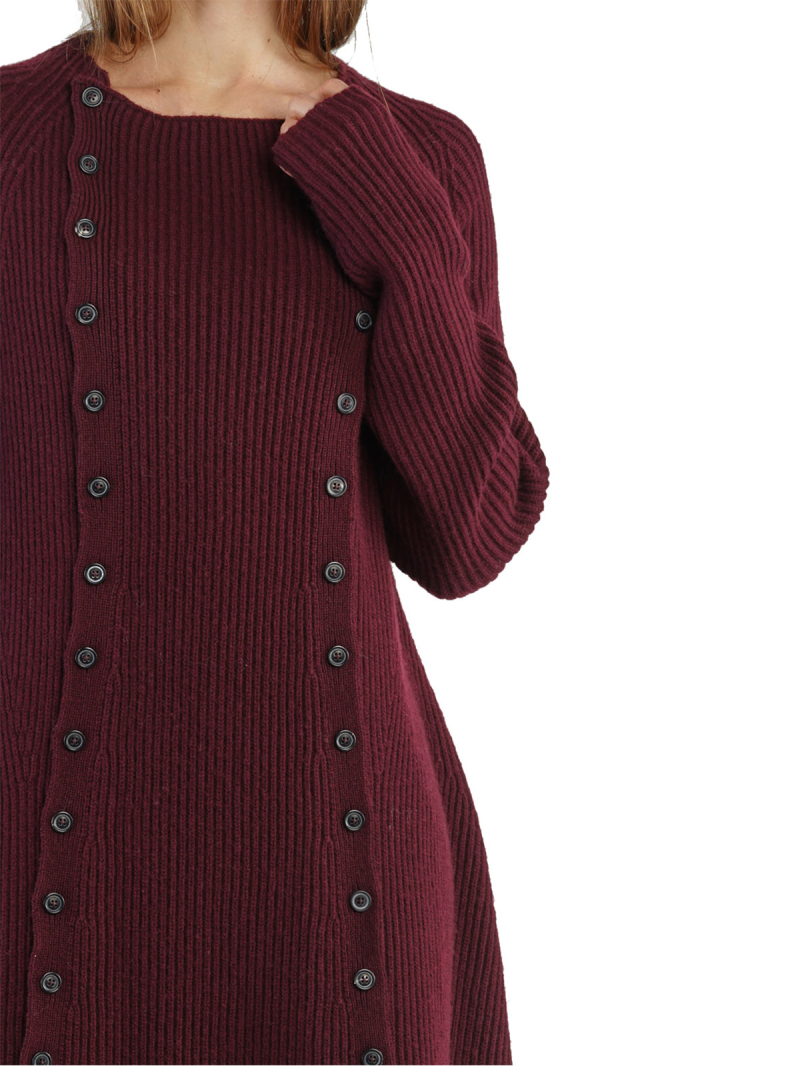 Rundholz - Knitted dress with double-breasted button placket patent pattern wool Black - 2241377005