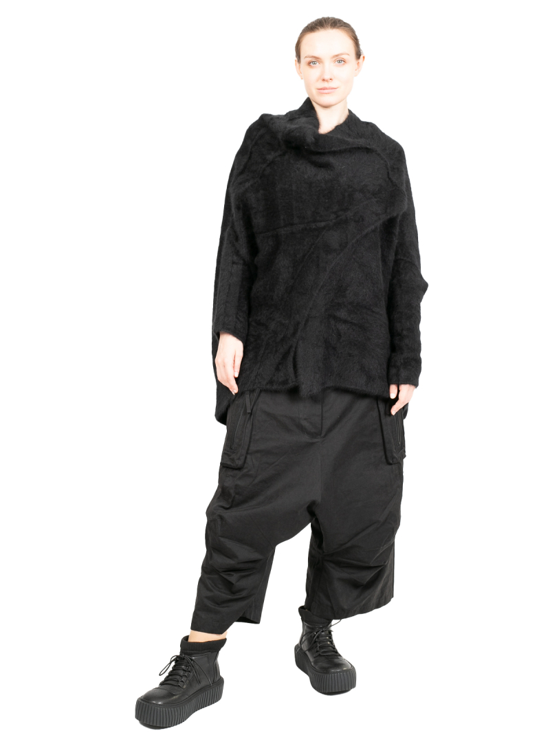 Rundholz - асимметричный свитер-накидка из шерсти енота Черный - 2241410703