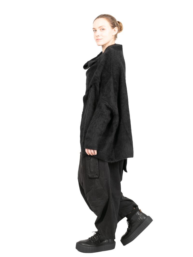 Rundholz - асимметричный свитер-накидка из шерсти енота Черный - 2241410703