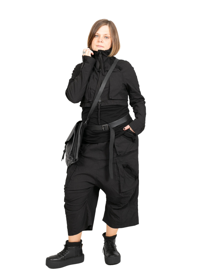 Rundholz DIP - Hose mit tieferem Schritt und Augentaschen Stretch Black - 2242390101