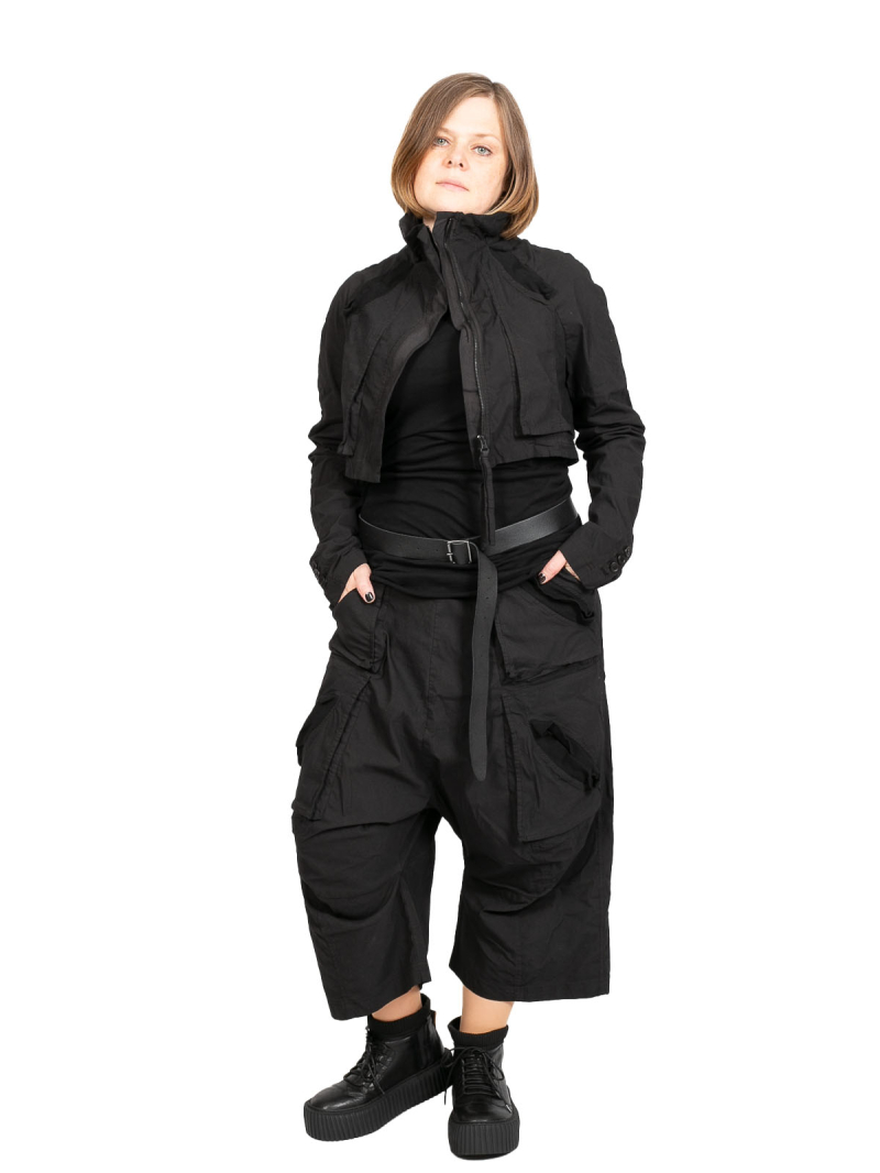 Rundholz DIP - Hose mit tieferem Schritt und Augentaschen Stretch Black - 2242390101