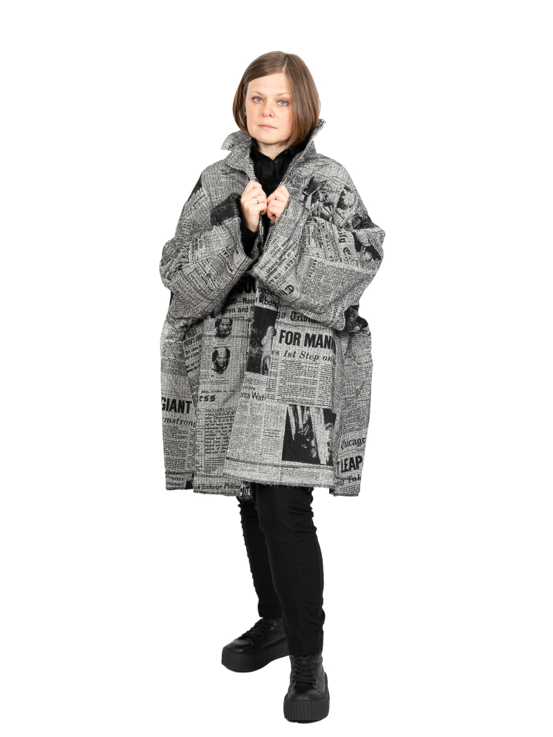 Rundholz DIP - Mantel Zeitung Print Oversize Moon Walk - 2242281210