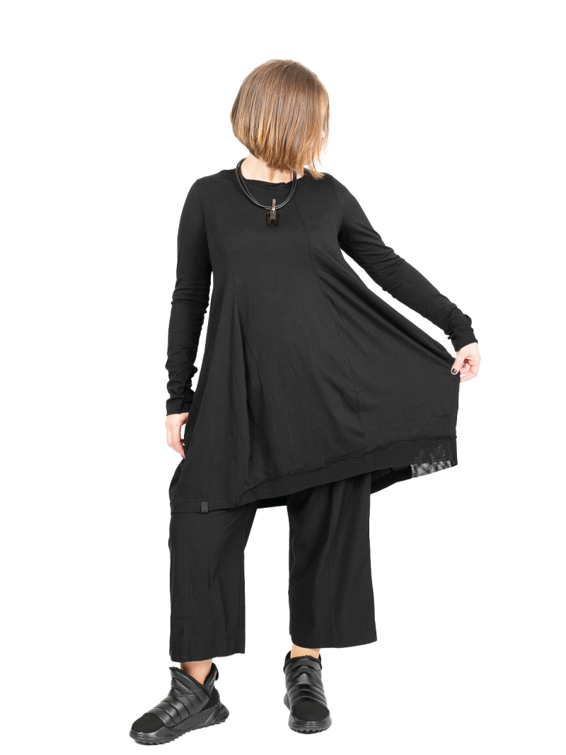 Rundholz Black Label - Shirttunika Ballonform mit Tüllabschlüssen am Hals Saum black - 2243331905