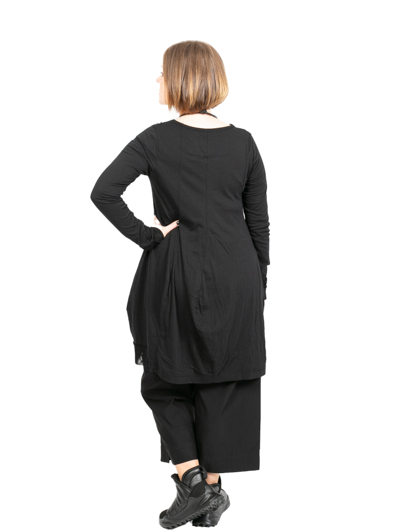 Rundholz Black Label - Shirttunika Ballonform mit Tüllabschlüssen am Hals Saum black - 2243331905