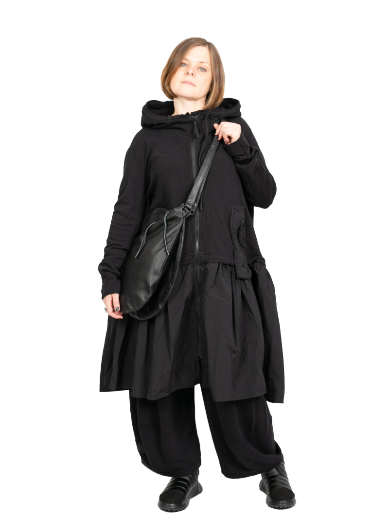 Rundholz Black Label - Свитер с капюшоном и рюшевой техно юбкой Черный - 2243511228