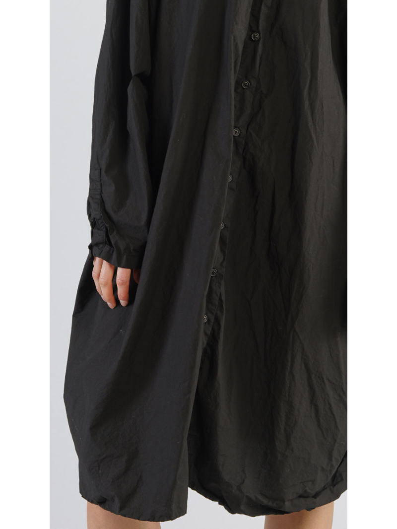 Rundholz DIP - HemdKleid mit seitlichen Strickeinsätzen Oversize Black - 2242530904