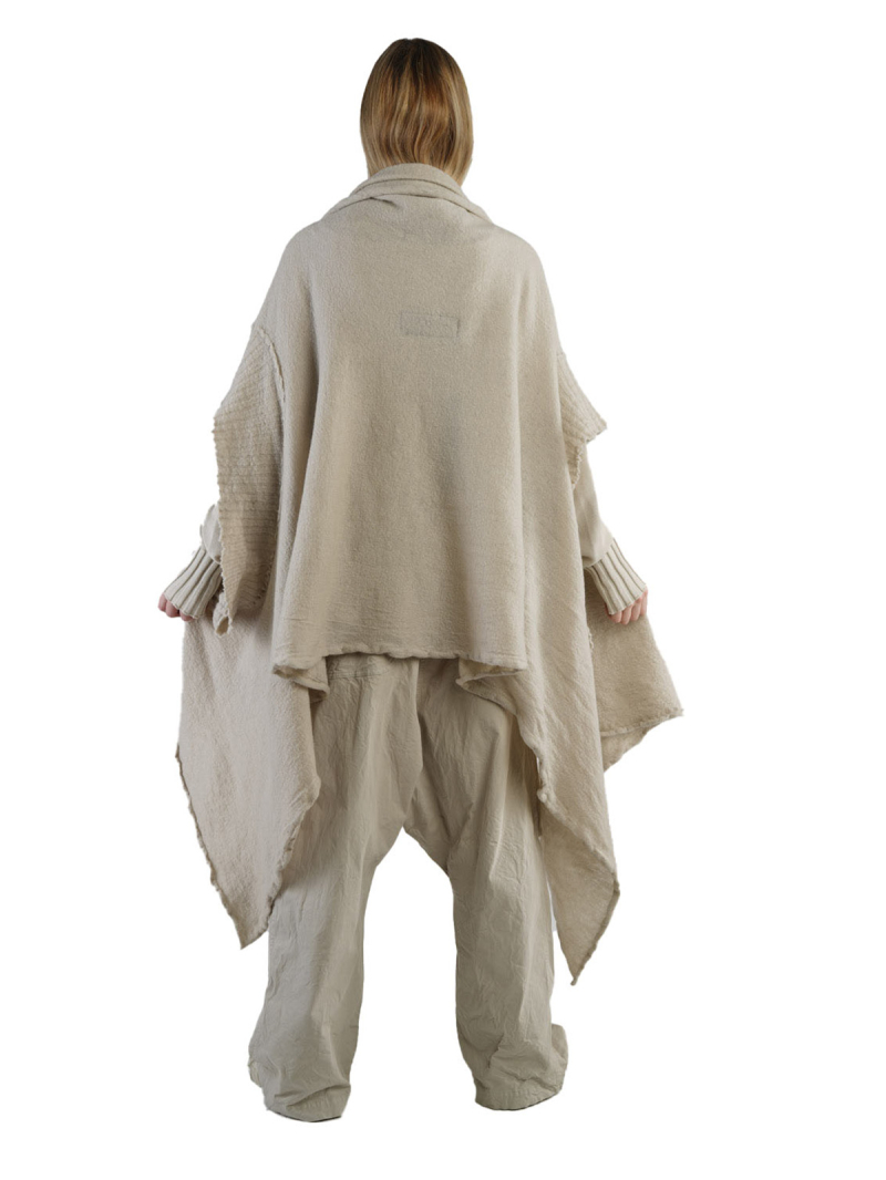 Rundholz DIP - Giant scarf or knitted vest with armholes boiled wool Black - 2242687710