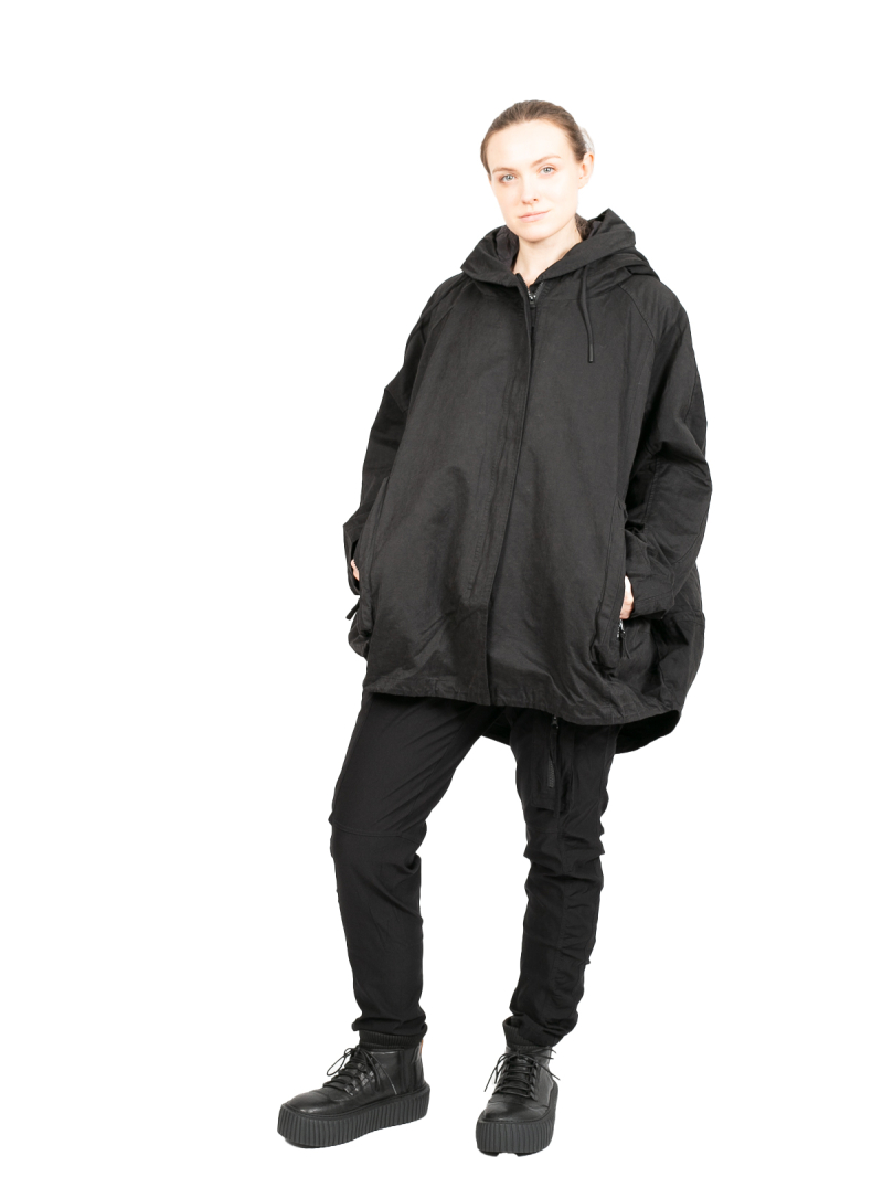 Rundholz Black Label - Schmale Hose mit Raffungen am Unterbein Super Stretch Black - 2243220102