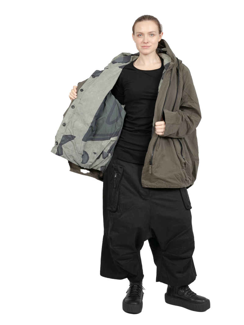 Rundholz Black Label - Jacket with hood and integrated patterned vest padded Jungle - 2243231101