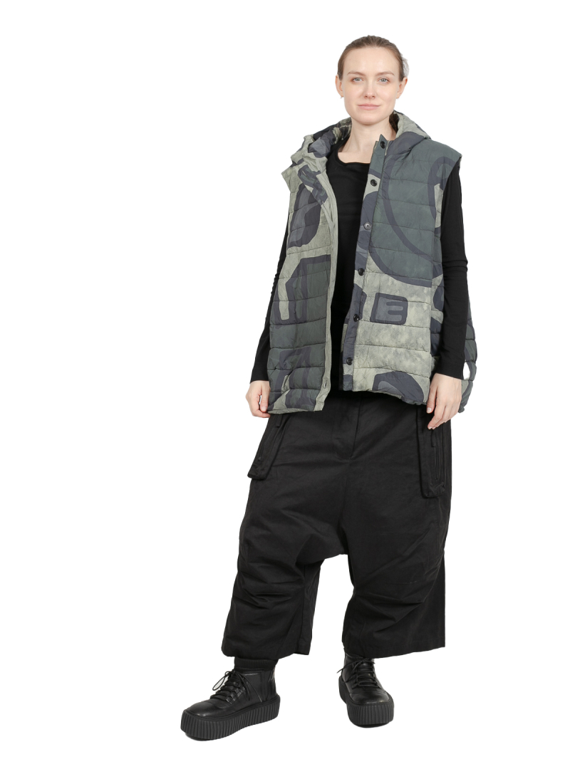 Rundholz Black Label - Jacket with hood and integrated patterned vest padded Jungle - 2243231101