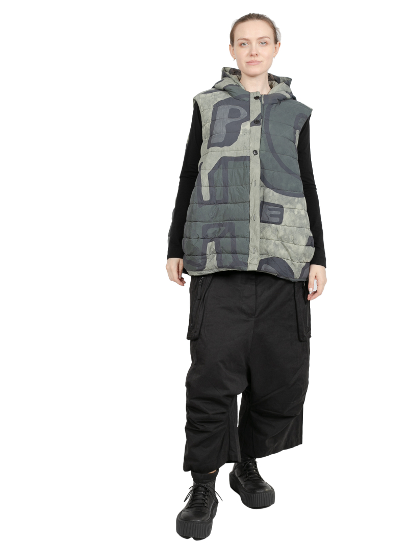 Rundholz Black Label - Jacket with hood and integrated patterned vest padded Jungle - 2243231101