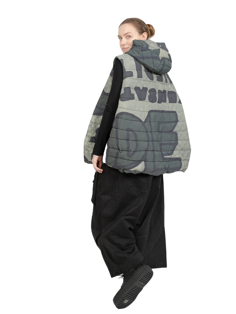 Rundholz Black Label - Jacket with hood and integrated patterned vest padded Jungle - 2243231101