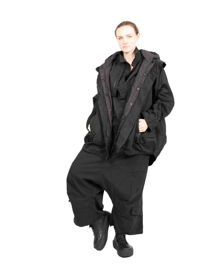 Rundholz Black Label - Jacke mit Kapuze und integrierter Weste wattier Black - 2243231101