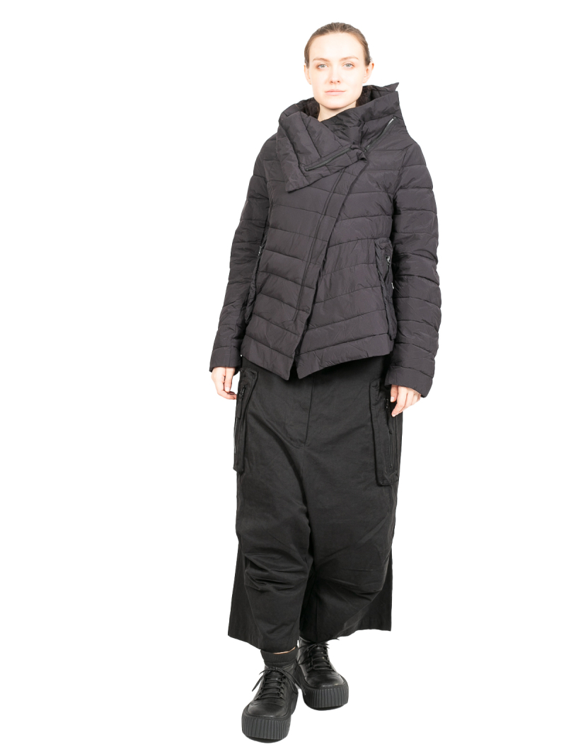 Rundholz Black Label - Padded fitted jacket with high collar Black - 2243231109