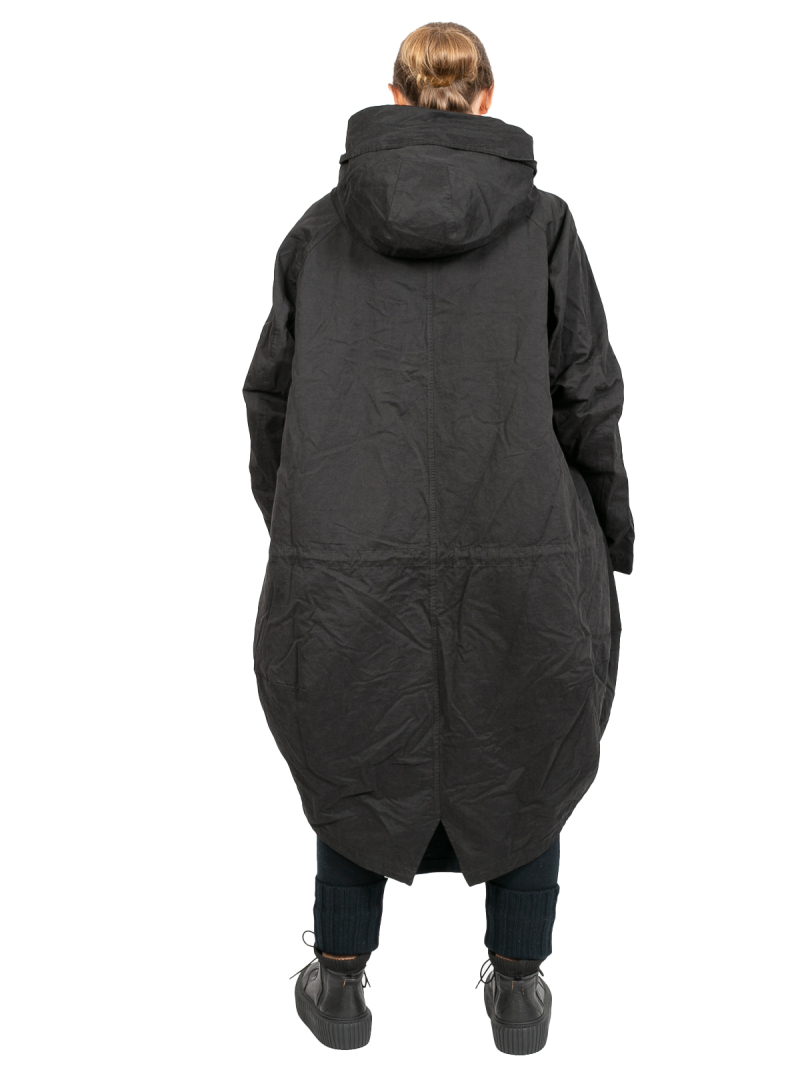 Rundholz Black Label - Coat Parka with hood and integrated patterned vest padded Black - 2243231202