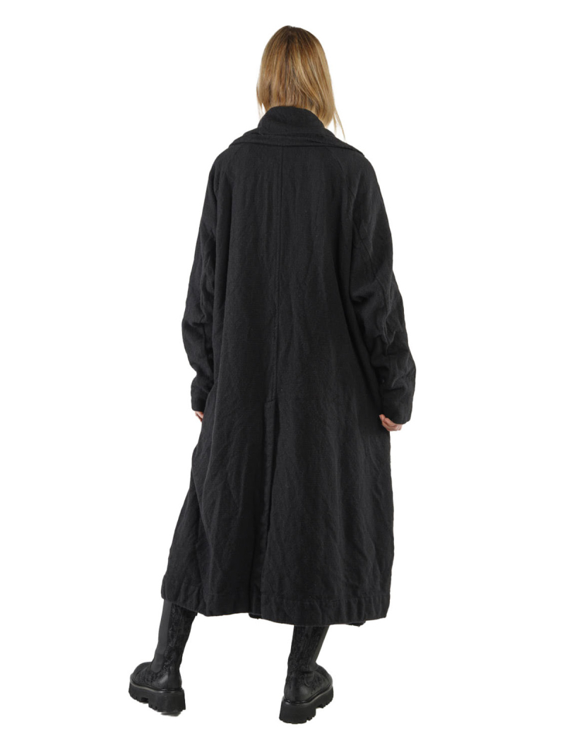 Rundholz Black Label - Manteau long à grand col revers feutré en laine Oversize Black - 2243281204