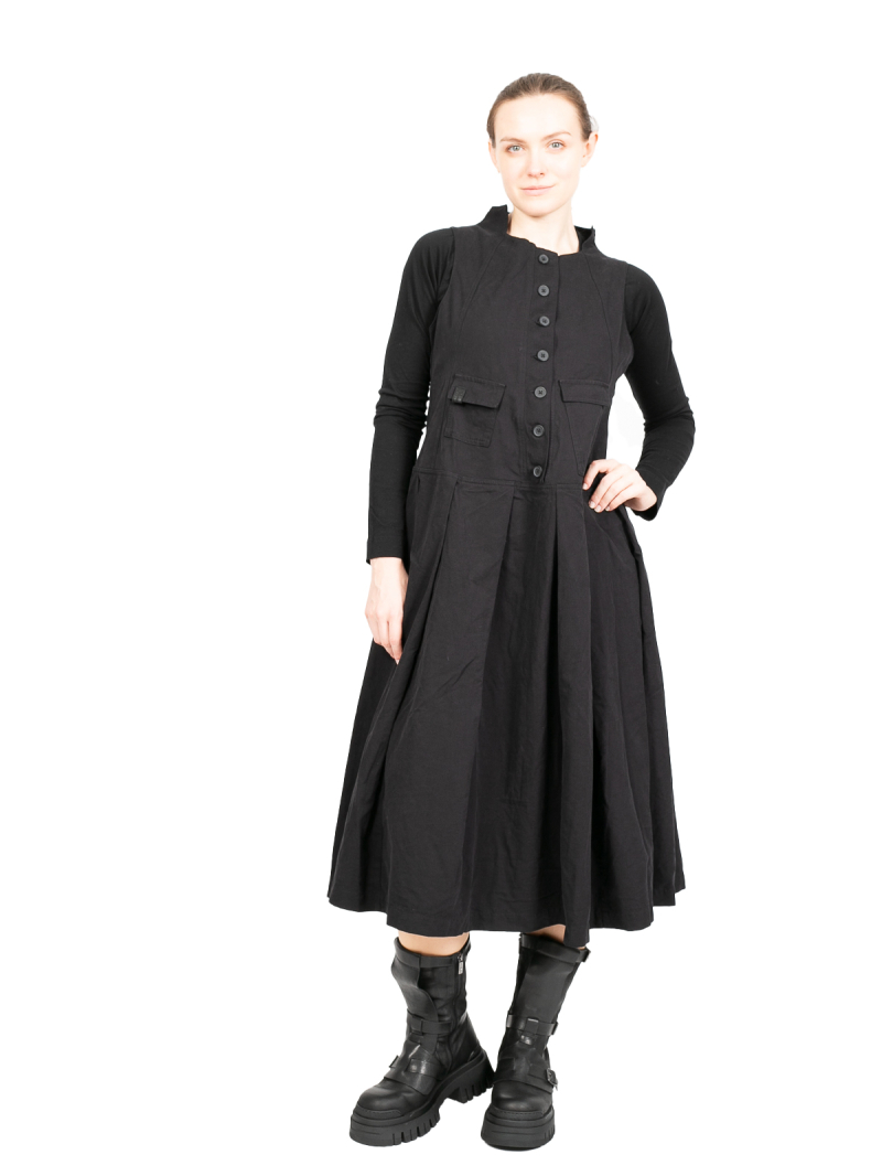 Rundholz Black Label - Платье со складками и декоративными накладными карманами без рукавов Черный - 2243300907