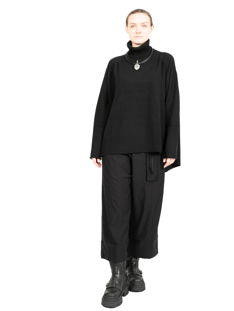 Rundholz Black Label - Hose Culotte mit schmaler Koffertasche Super Stretch Black - 2243220108