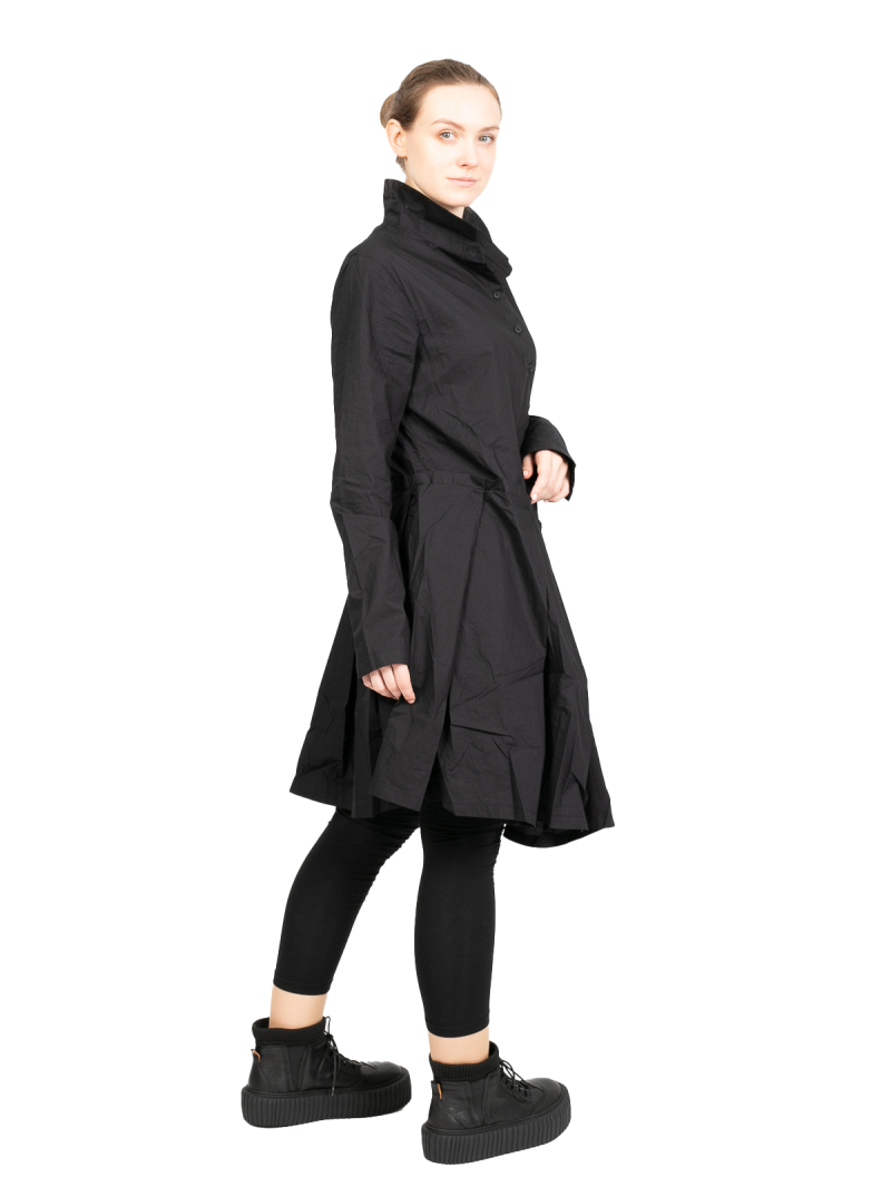 Rundholz Black Label - Shirt dress with pleats Poplin Black - 2243320911