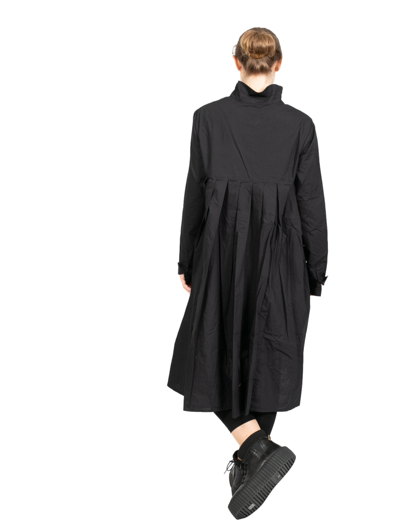 Rundholz Black Label - Dress ruched at the back with breast pocket Poplin Black - 2243320912